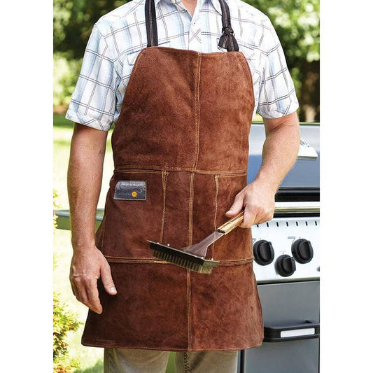 Outset Leather Grill Apron, Brown